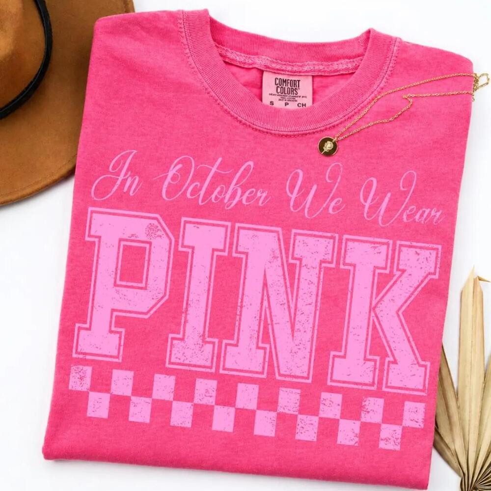 In October We Wear Shirt,  Awareness Tee, Ribbon